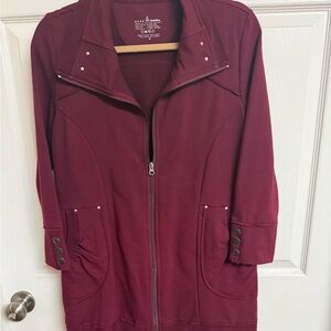 Neon Buddha Burgundy Trench Coat